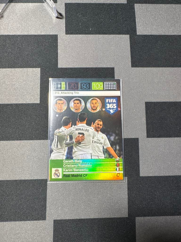 Panini FIFA365 2015-16 Bale Ronaldo Benzema, Ophalen of Verzenden, Zo goed als nieuw, Losse kaart