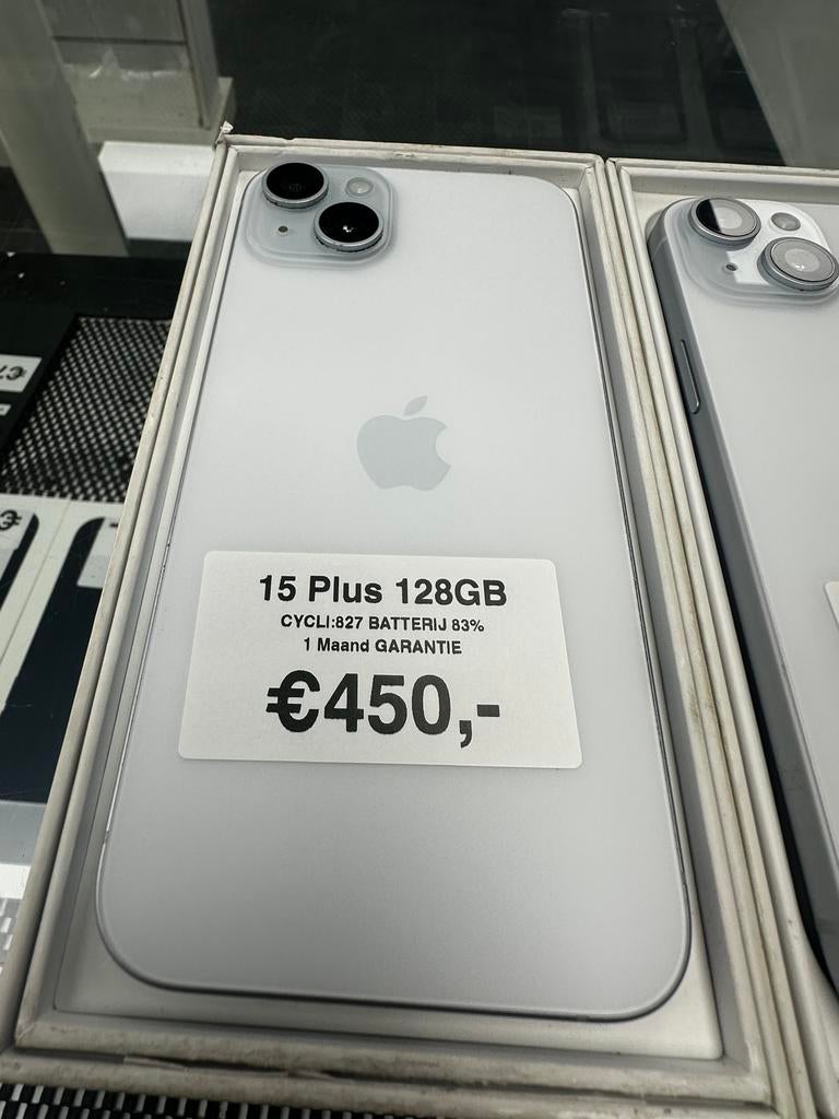 iPhone 15 Plus | 128GB | Garantie | Vanaf €450, 128 GB, Blauw, Ophalen of Verzenden, Zo goed als nieuw