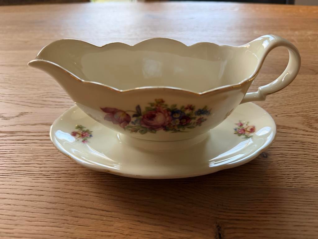 Vintage Kahla (GDR) Sauskom - Bloemen & Goudrand, Ophalen of Verzenden