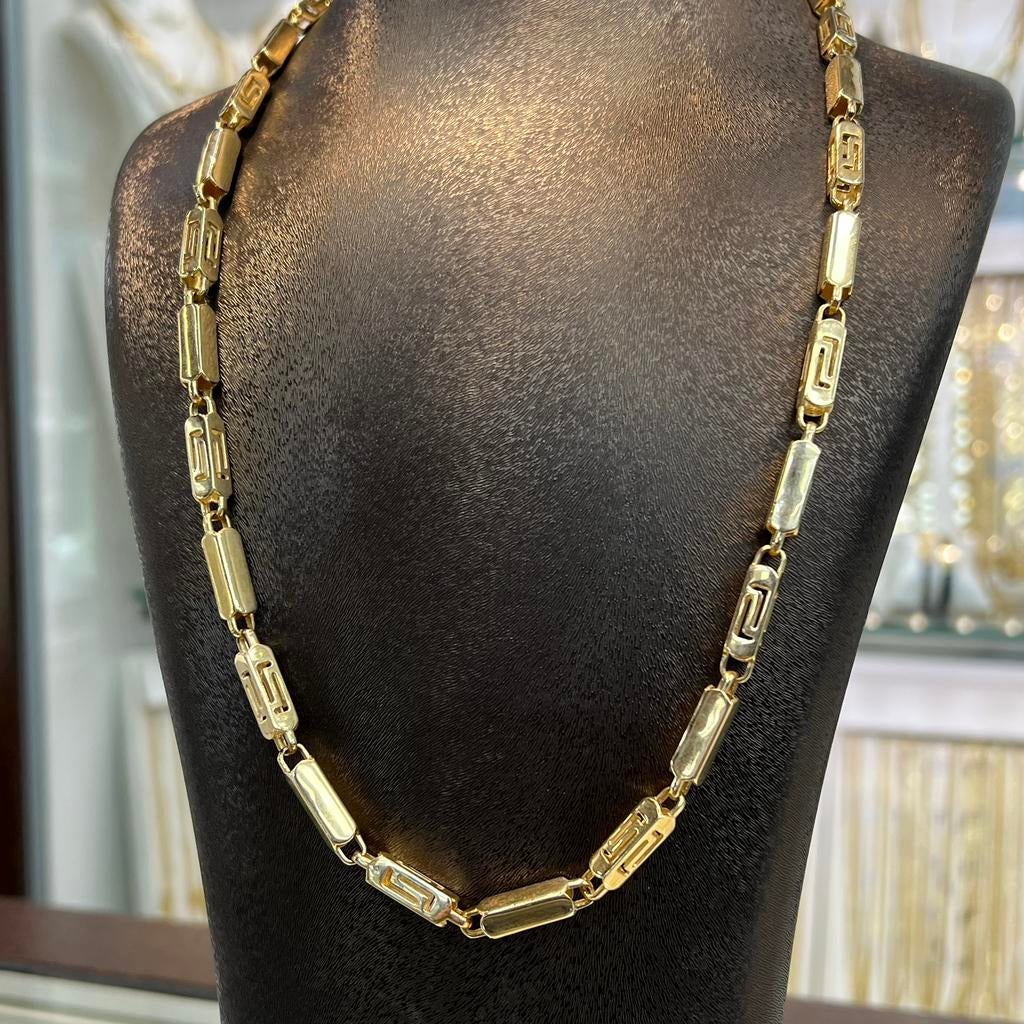 14 karaat gouden ketting monte carlo schakel versace, Sieraden, Tassen en Uiterlijk, Kettingen, Ophalen of Verzenden, Nieuw, Goud