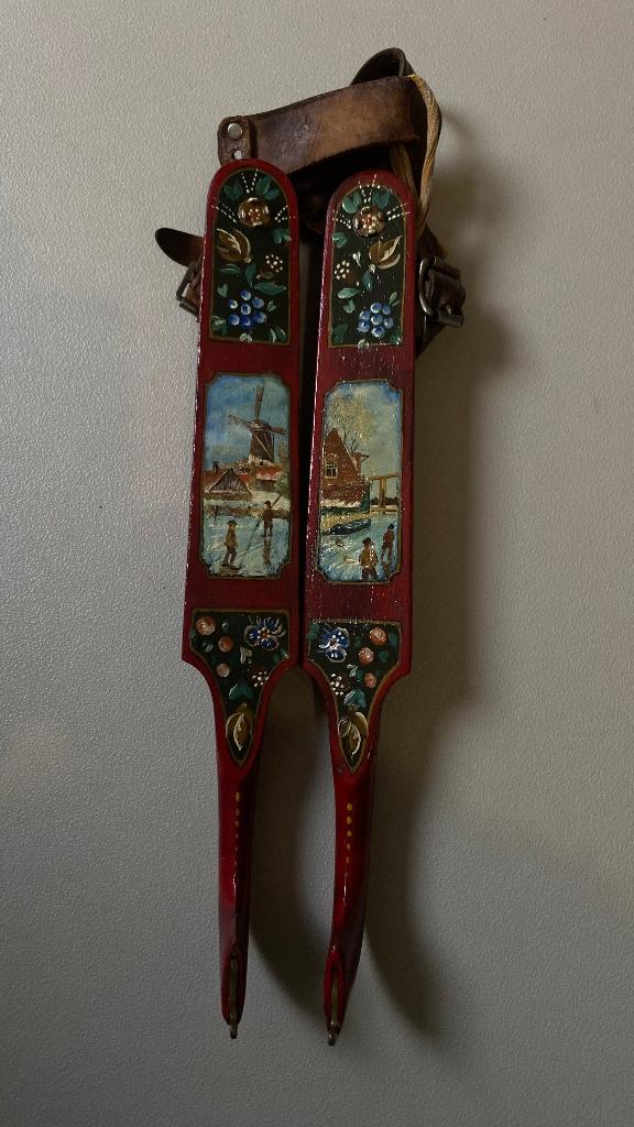 Friese doorlopers met handgeschilderd winterlandschap, Antiek en Kunst, Kunst | Schilderijen | Klassiek, Ophalen of Verzenden