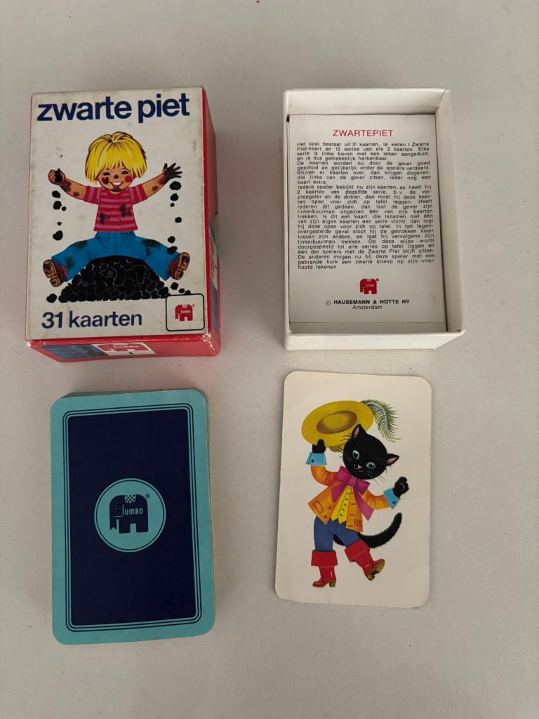 Vintage zwarte piet kaartspel van jumbo netjes en compleet!, Een of twee spelers, Ophalen of Verzenden, Gebruikt, Jumbo
