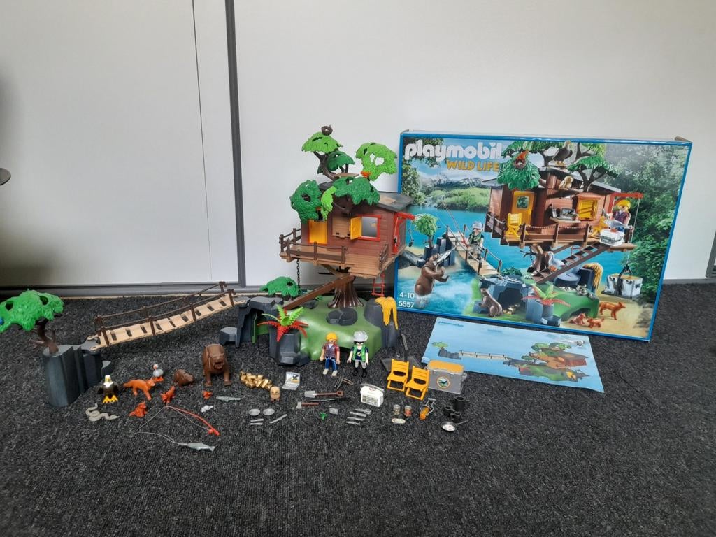Playmobil 5557 Wild Life Boomhut met Dieren en Figuren, Kinderen en Baby's, Speelgoed | Playmobil, Ophalen of Verzenden, Zo goed als nieuw
