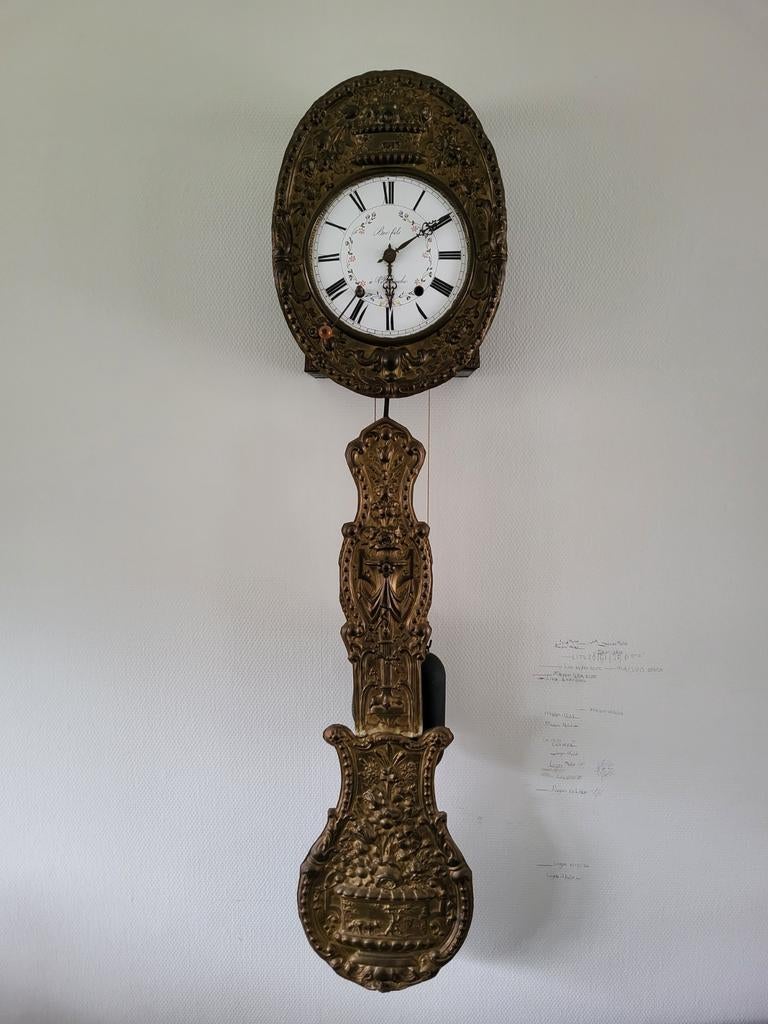 Comtoise klok 'Bec fils á villefrance', Ophalen of Verzenden