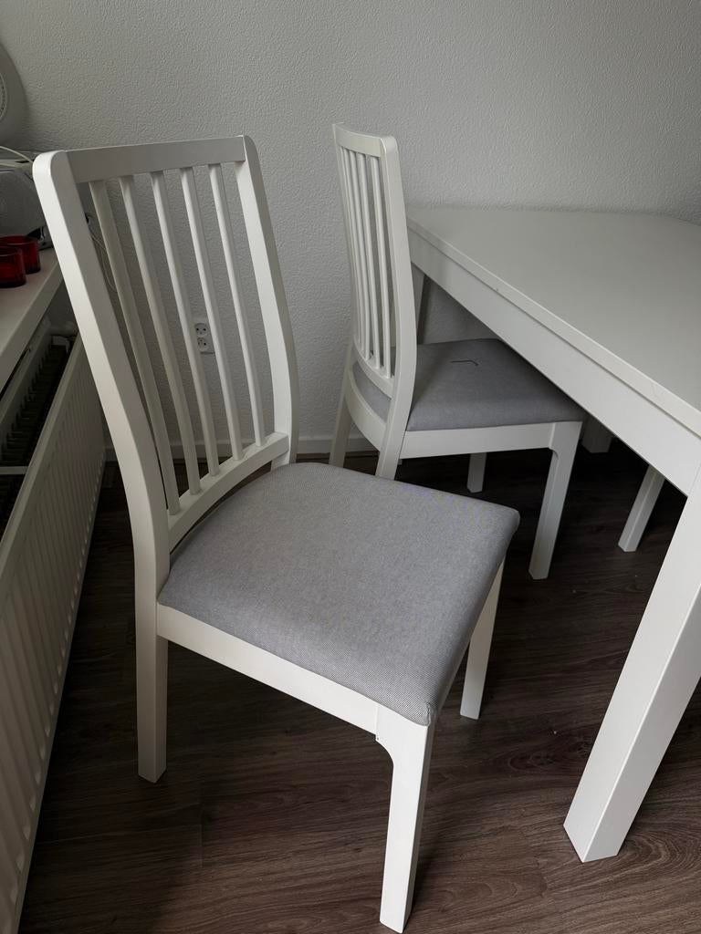 Ikea Nasinge uitschuifbare tafel met 4 stoelen, Ophalen, Gebruikt, 100 tot 150 cm, 50 tot 100 cm