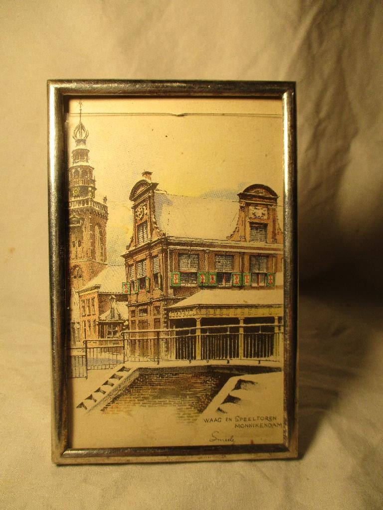 zilver lijstje met tekening-print? Smeele Monnikendam, Ophalen of Verzenden