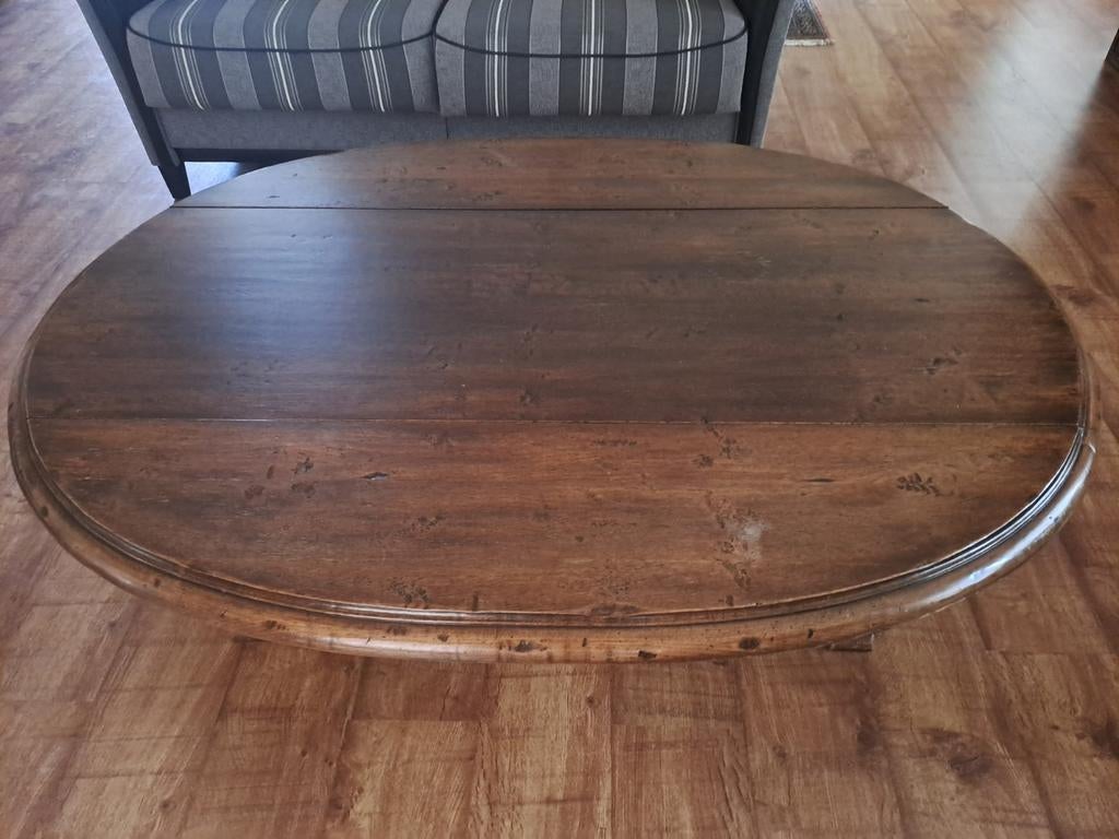 Bruine eikenhouten salontafel, inklapbaar, Ophalen, Gebruikt, Eikenhout, Minder dan 50 cm