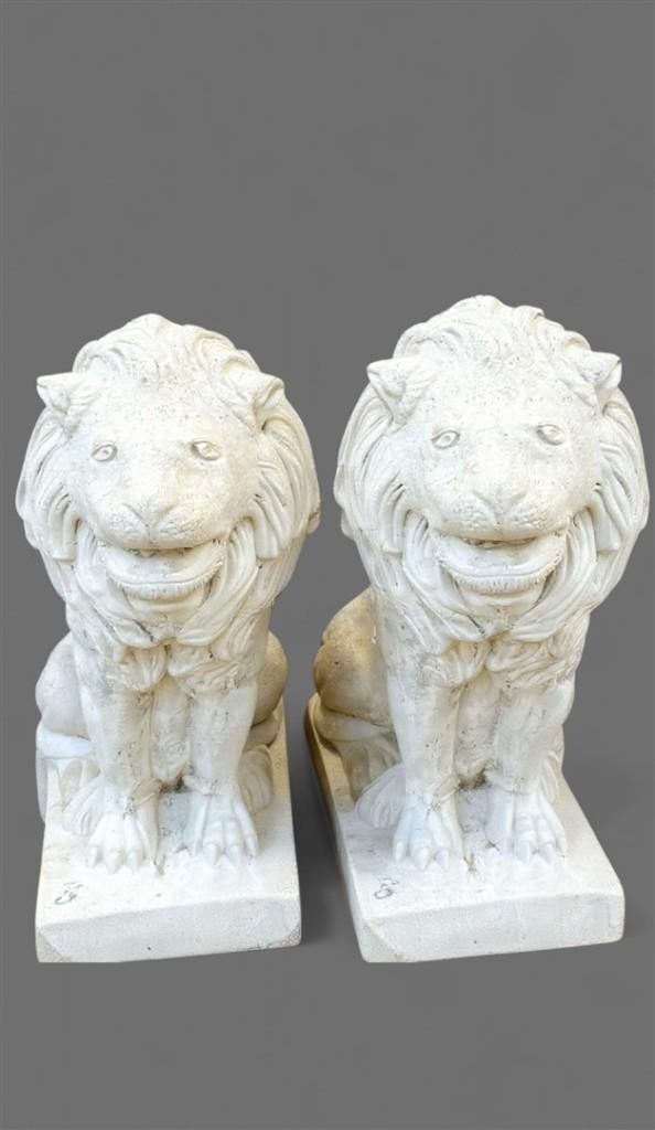 2 grote betonnen leeuwen Tuinbeelden  - Departijwinkel, Ophalen, Nieuw