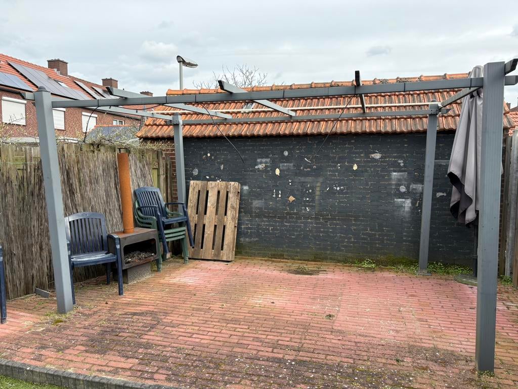 Aluminium pergola / tuinoverkapping antraciet – 380x270 cm, Tuin en Terras, Ophalen, Gebruikt