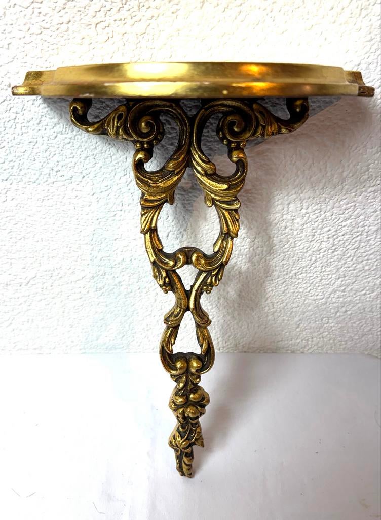 Vintage Gouden Console - 32,5 cm hoog, Huis en Inrichting, Woonaccessoires | Wandplanken en Boekenplanken, Gebruikt, Ophalen of Verzenden