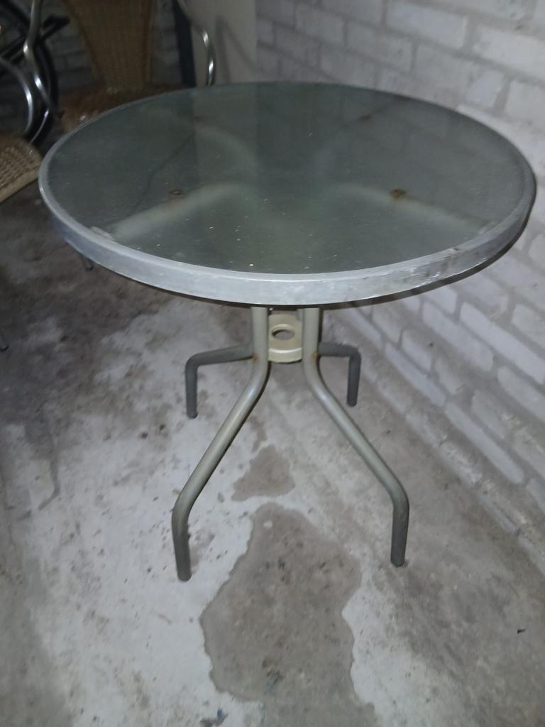 Ronde Tafel, Tuin en Terras, Tuintafels, Ophalen of Verzenden, Gebruikt, Rond, Metaal