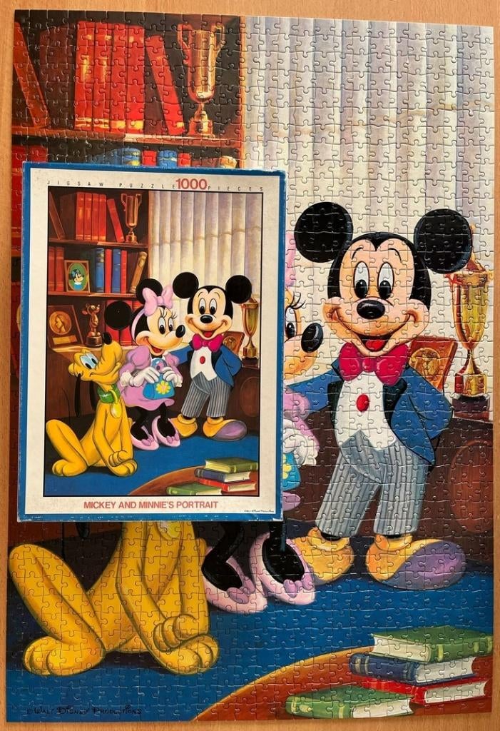 Disney puzzel 1000 stukjes Mickey Minnie Pluto Tenyo Japan, Hobby en Vrije tijd, Denksport en Puzzels, Ophalen of Verzenden, 500 t/m 1500 stukjes