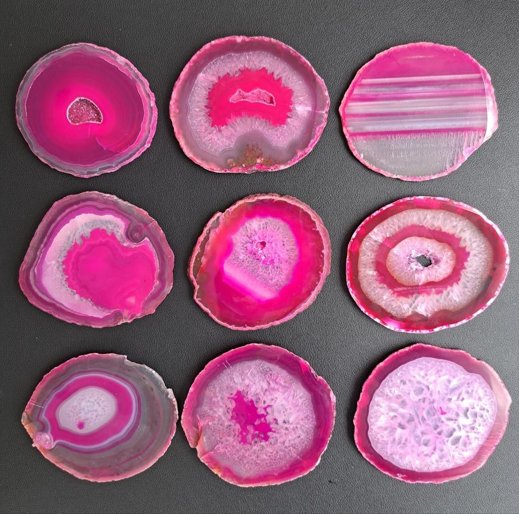Roze Agaatschijven edelsteen agaatschijf agaat edelstenen, Ophalen of Verzenden