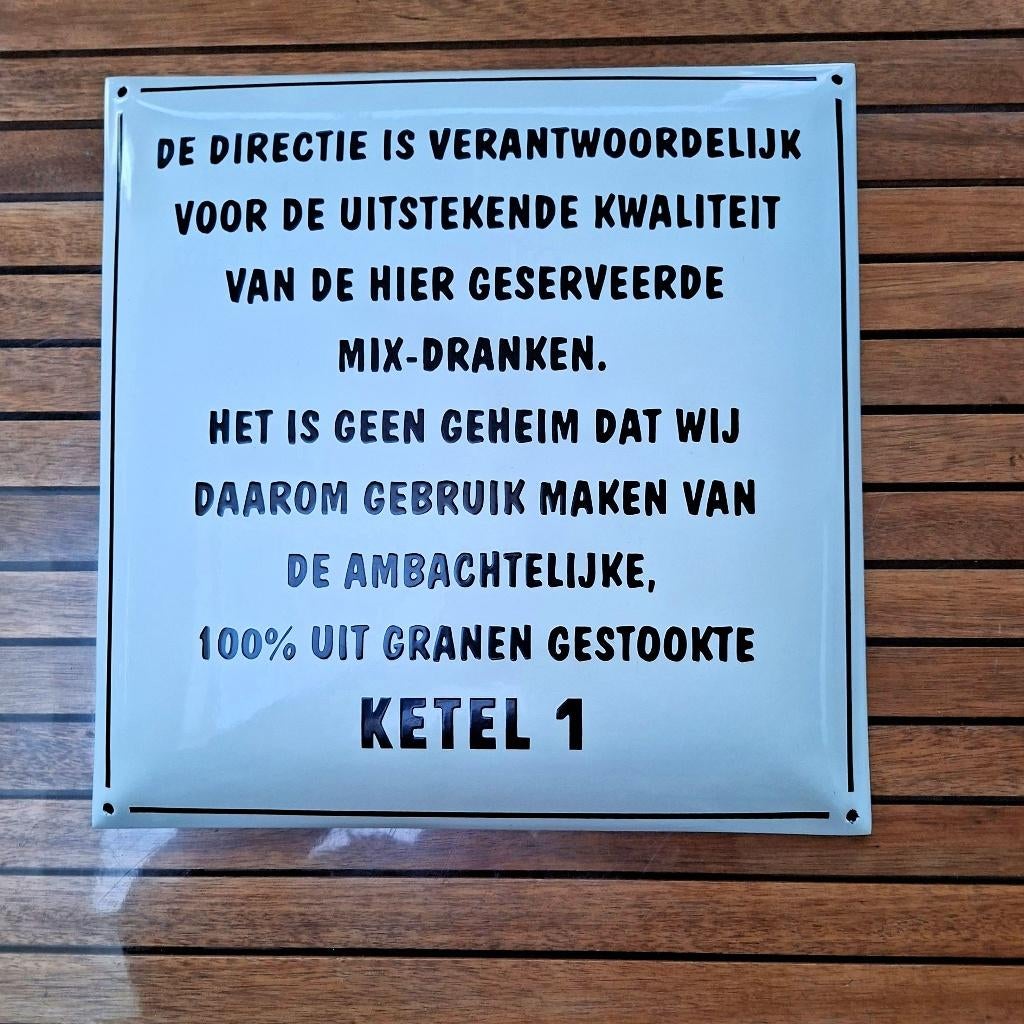 Emaille Reclamebord Ketel 1 ca. 40 x 40 cm., Ophalen of Verzenden, Zo goed als nieuw, Reclamebord