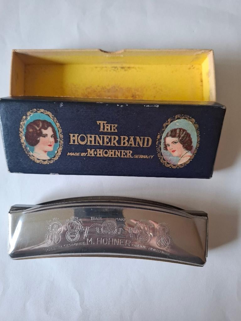 Vintage Hohner Band mondharmonica in originele doos, Muziek en Instrumenten, Blaasinstrumenten | Mondharmonica's, Ophalen of Verzenden