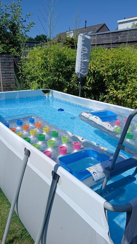 Zwembad 4x2x1m met trap, pomp en afdekzeil, Tuin en Terras, Zwembaden, Ophalen