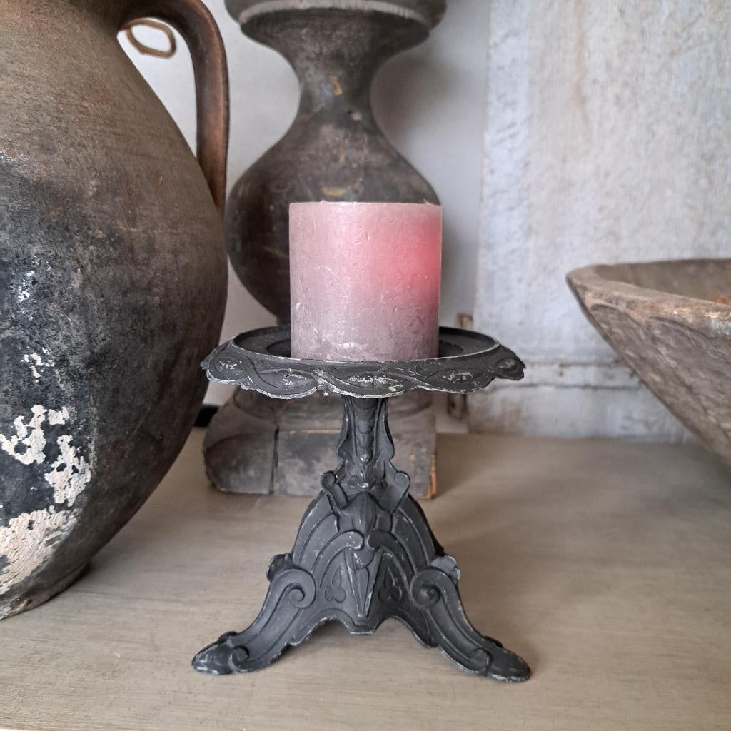 Oude brocante metalen vide poche kandelaar *Etage3*, Gebruikt, ., Ophalen of Verzenden, .