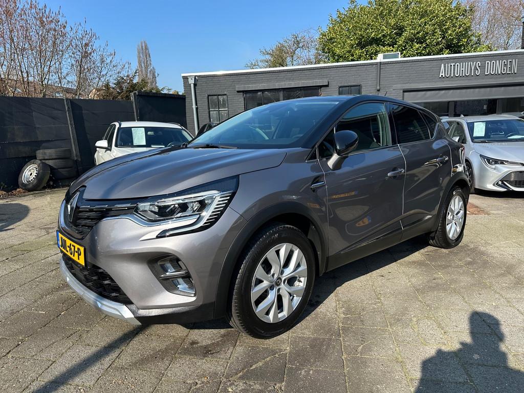 Renault Captur 1.0 TCe 91pk|Navi|Clima|Topstaat!, Voorwielaandrijving, Gebruikt, Zwart, Leder en Stof
