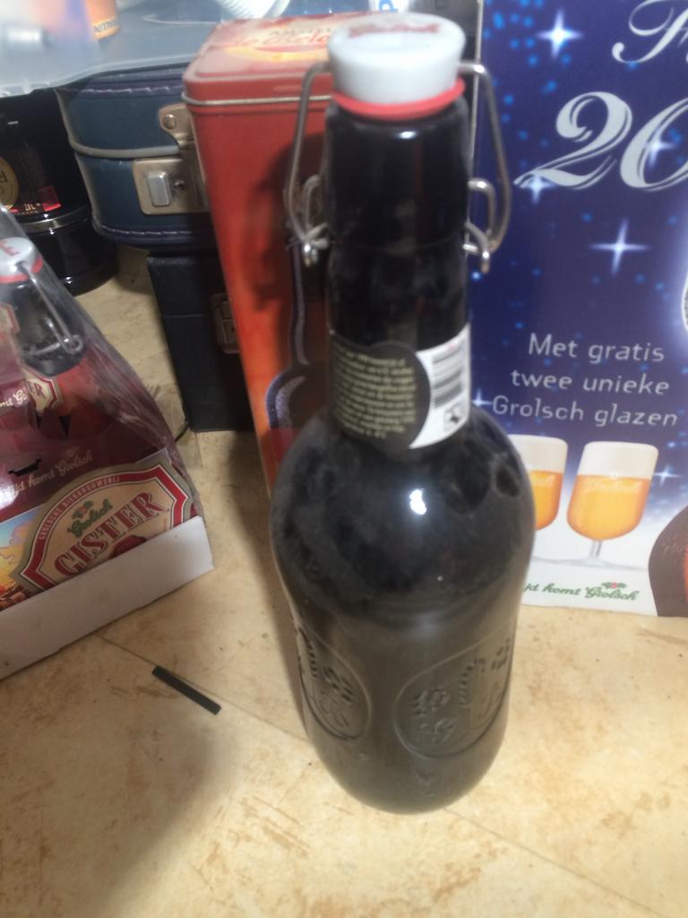 Verzameling Grolsch oa Beugeltafeltje met 10 flesjes, Ophalen, Nieuw, Flesje(s), Grolsch