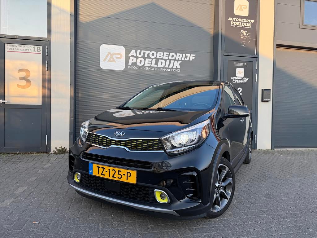 Kia Picanto 1.2 Cvvt 84pk 2018 Zwart X-Line Bomvol Led Nap, Auto's, Kia, Voorwielaandrijving, Zwart, 4 cilinders, USB
