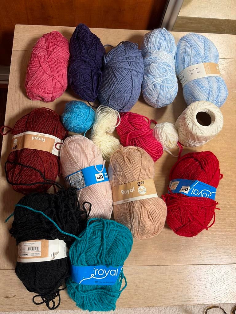 Grote partij wol en garen, diverse kleuren en merken, Ophalen, Nieuw, Breien of Haken, Wol of Garen