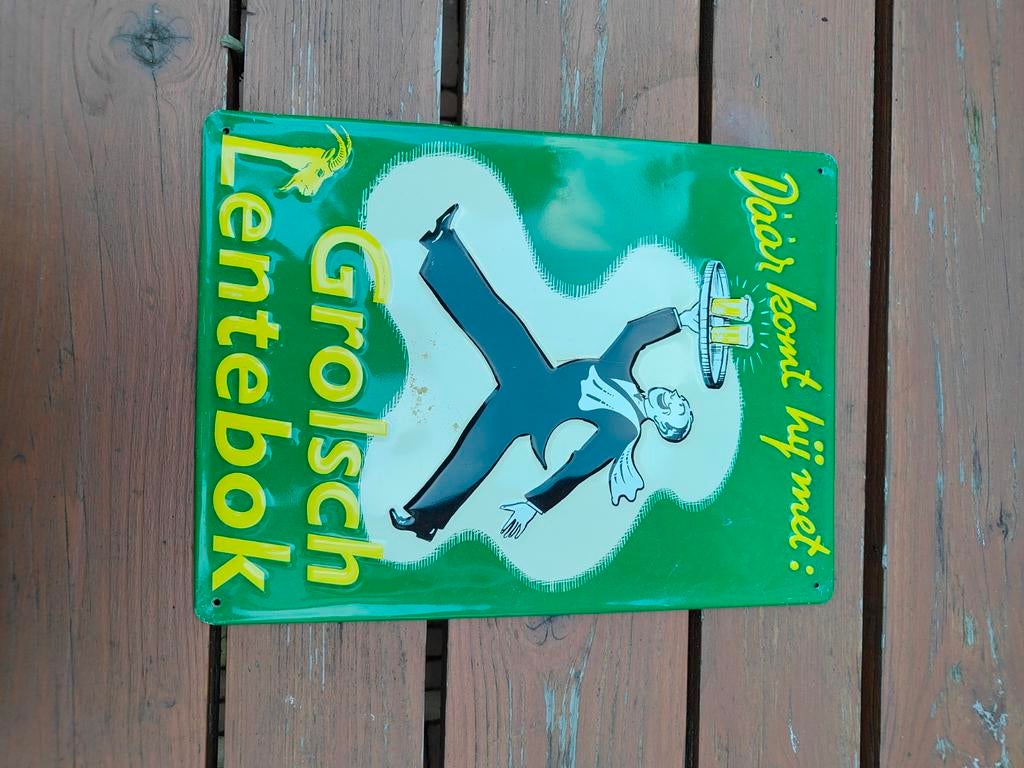 Grolsch Lentebok reclamebord, Verzamelen, Ophalen of Verzenden