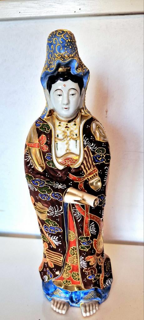Antieke Japanese Kutani Yaki Guanyin Buddha Beeld, Ophalen of Verzenden