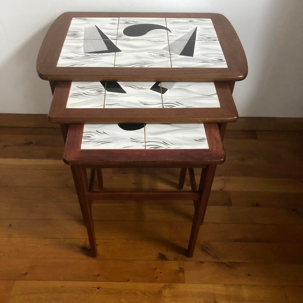 Vintage Deense nesting tables mimiset bijzettafel, Antiek en Kunst, Antiek | Meubels | Tafels, Ophalen
