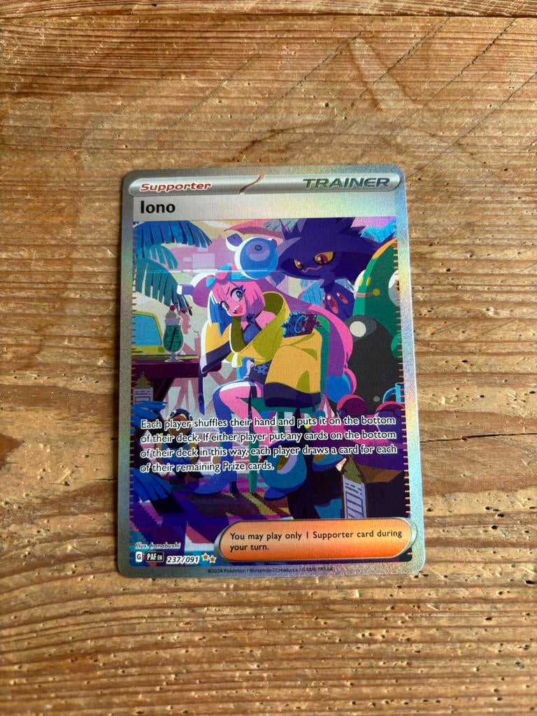 Pokémon Iono Supporter Trainer kaart 237/091, Ophalen of Verzenden, Gebruikt, Losse kaart, Foil