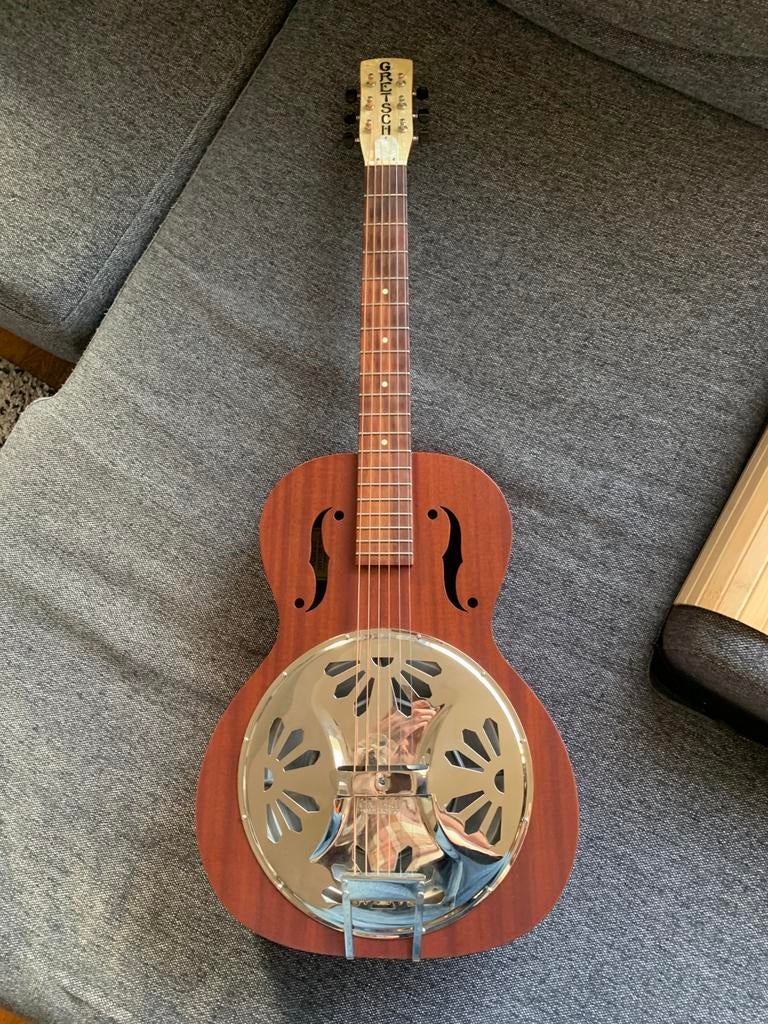 Gretsch Boxcar G9200 resonator gitaar, Muziek en Instrumenten, Snaarinstrumenten | Gitaren | Akoestisch, Ophalen, Gebruikt, Resonator- of Dobrogitaar