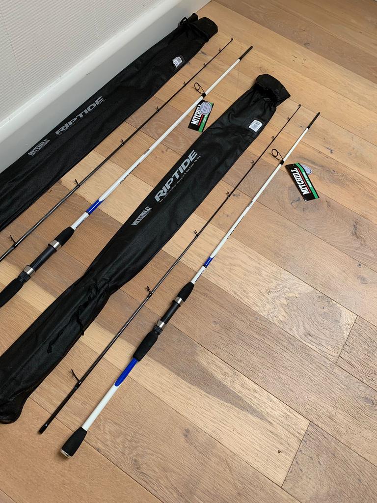 Nieuwe Mitchell Riptide zeebaarshengels, 2.40m & 2.70m, Mitchell, Werphengel, Nieuw, Ophalen of Verzenden