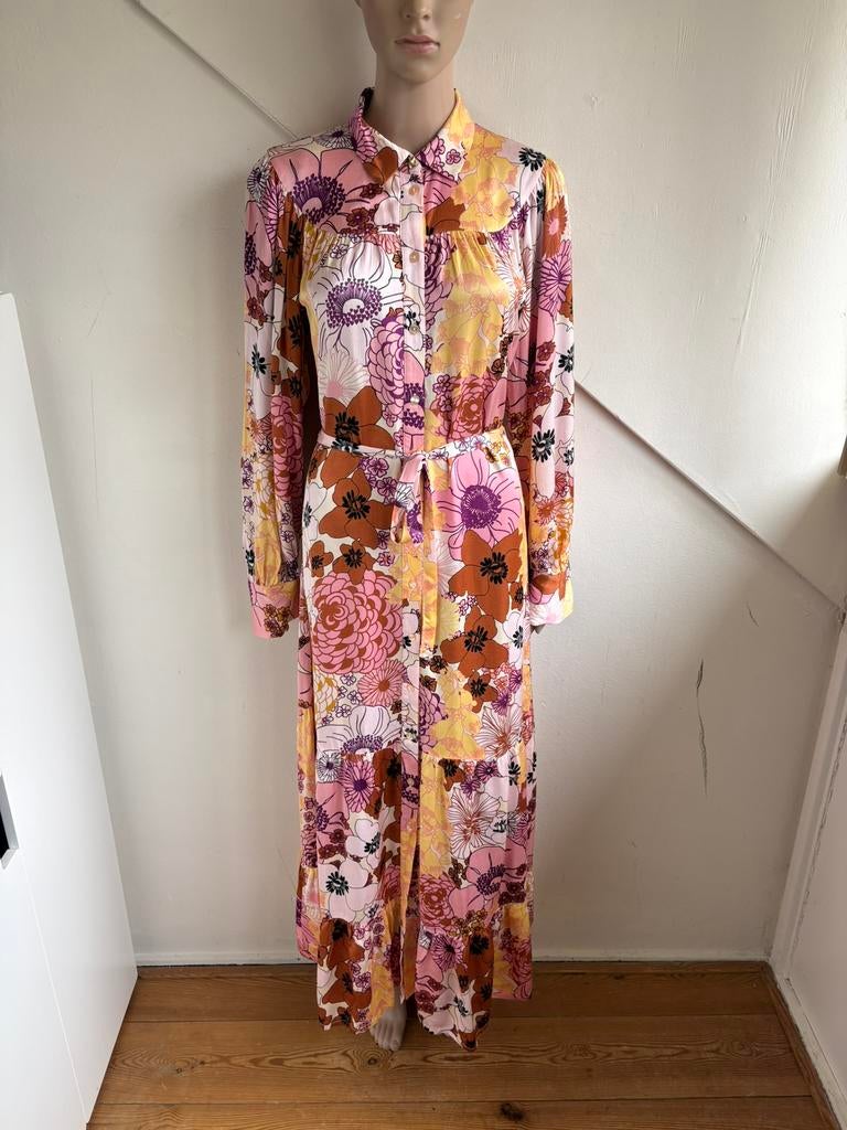 Fabienne Chapot lange doorknoopjurk maat S Nina Maxi dress, Ophalen of Verzenden, Zo goed als nieuw, Roze, Maat 36 (S)