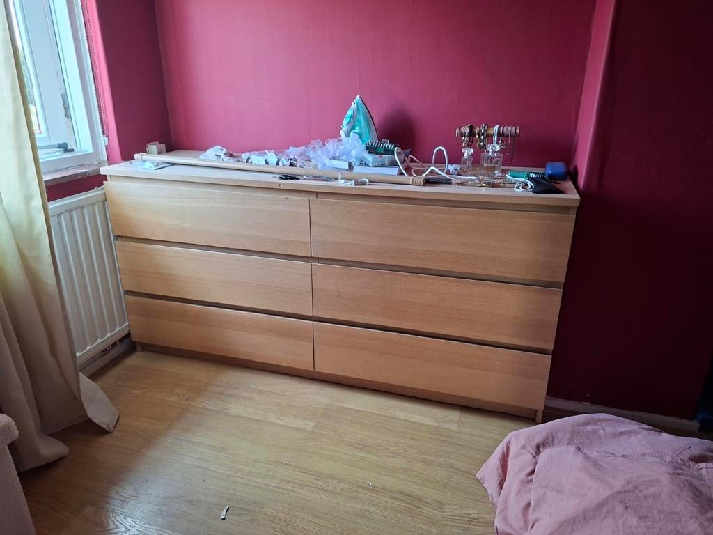 Grote Malm ladekast van Ikea, Ophalen, 5 laden of meer, 50 tot 100 cm, Minder dan 100 cm