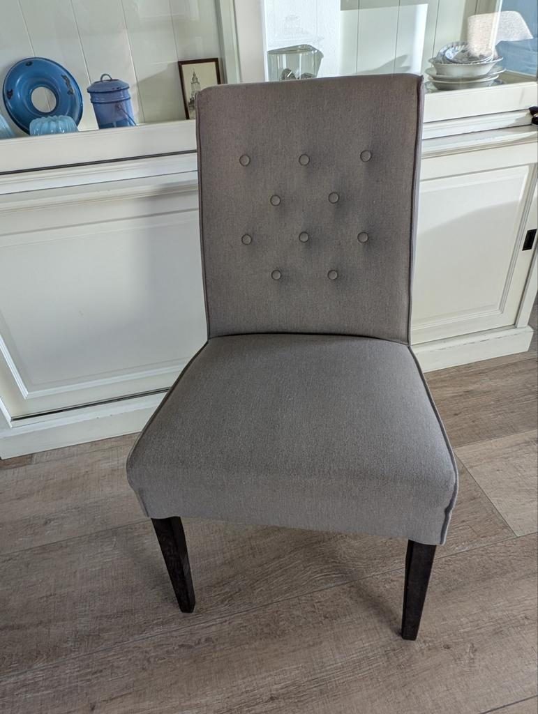 6 stuks gecapitonneerde stoffen eetkamerstoelen, landelijk, Ophalen, Gebruikt, Overige kleuren, Landelijk