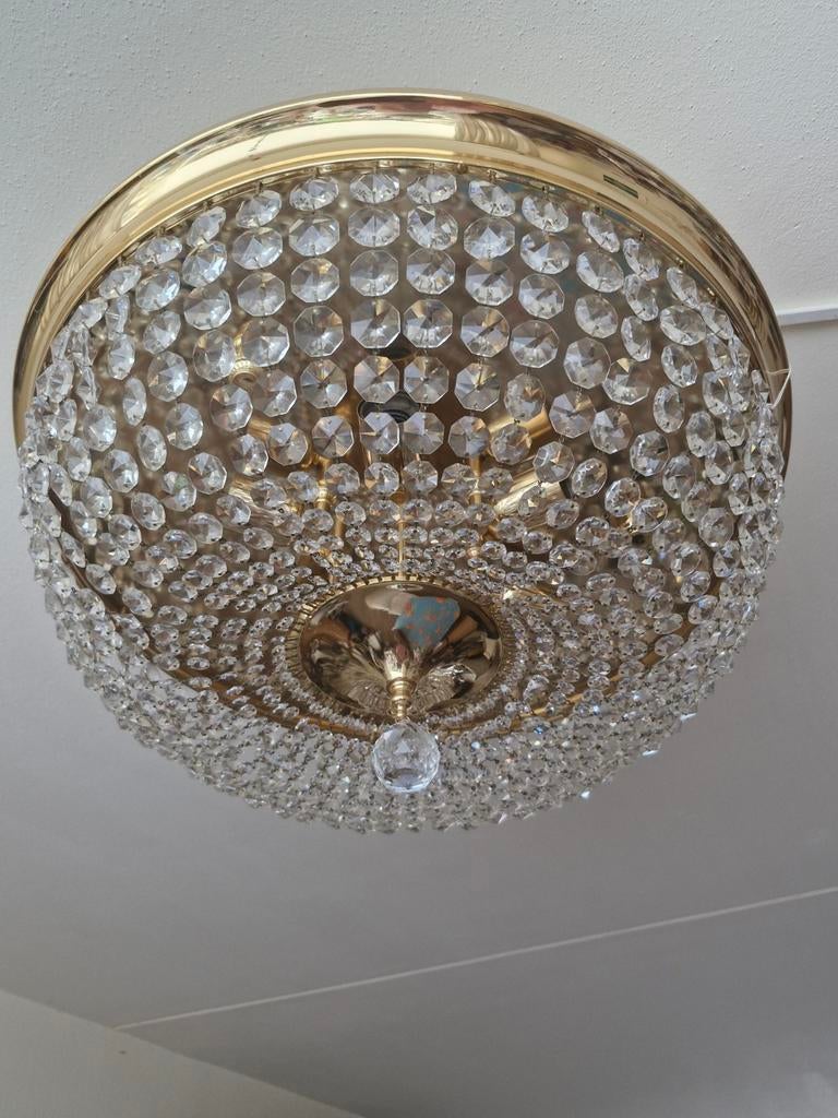 Gave swarovski kristal plafonnière 60 cm breed met 5 lampen, Huis en Inrichting, Lampen | Kroonluchters, Ophalen
