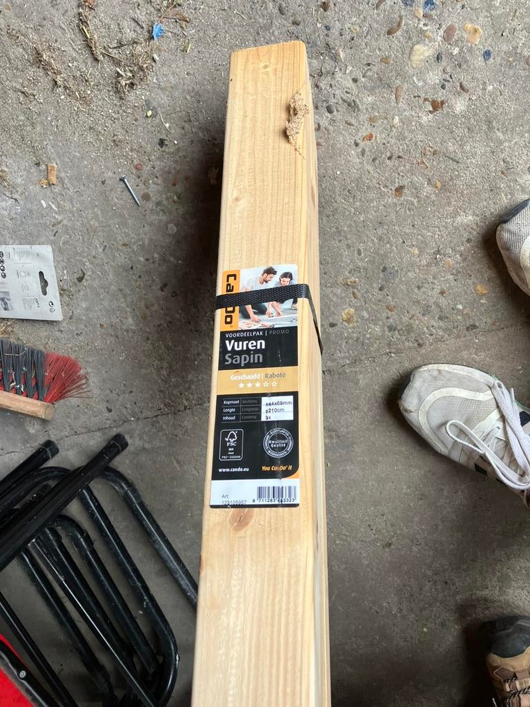 Vuren geschaafd 44*96*2100 3 stuks, Ophalen, 25 tot 50 mm, Nieuw, 200 tot 250 cm