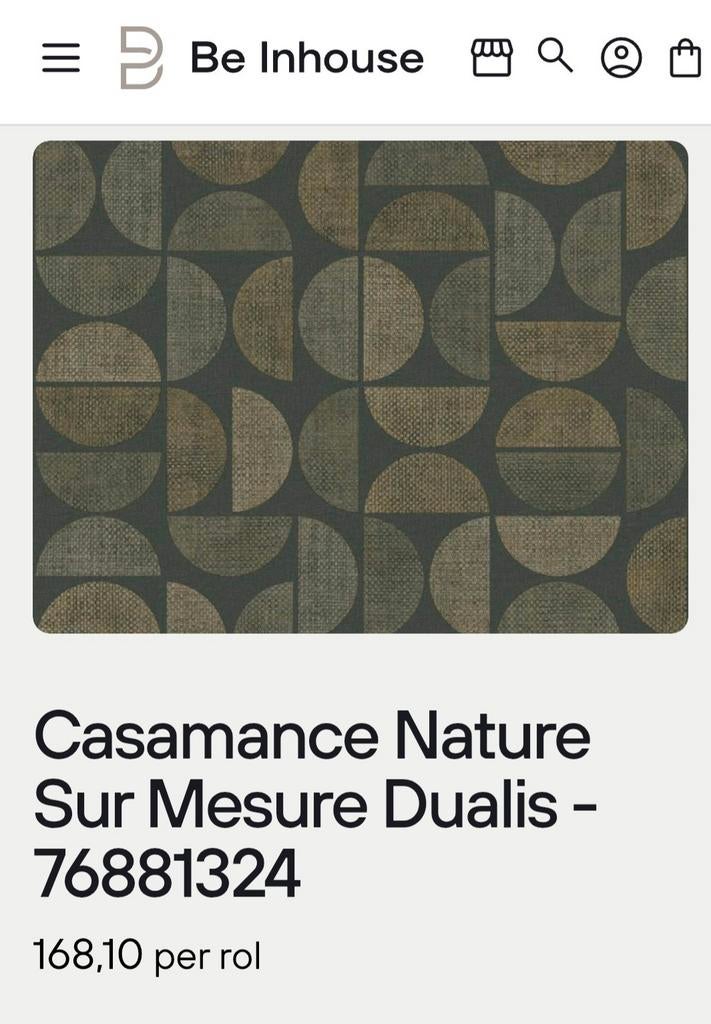 Casamance Nature Sur Mesure behang, Ophalen of Verzenden, Minder dan 10 m², Groen