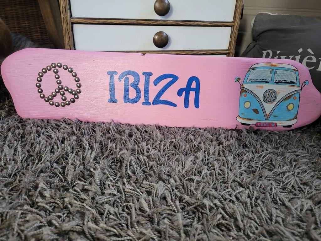 Ibiza Decoratiebord met VW Bus, Ophalen of Verzenden, Zo goed als nieuw