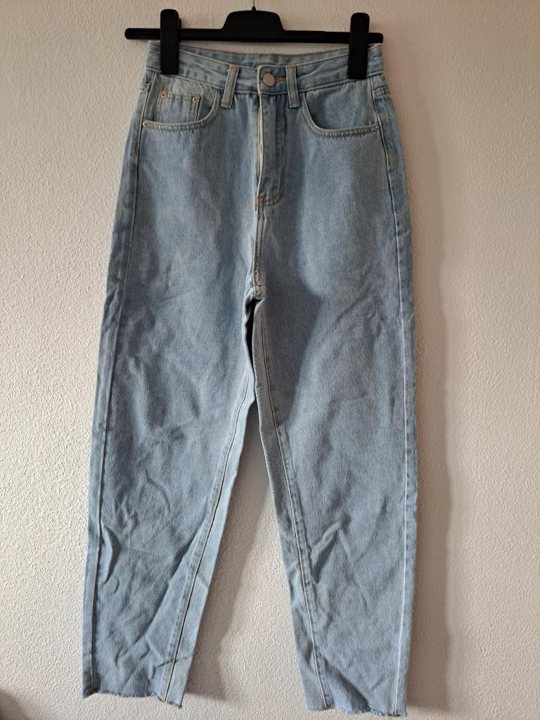 blauwe shein spijkerbroek maat xs, Kleding | Dames, Spijkerbroeken en Jeans, Blauw, Ophalen of Verzenden, Zo goed als nieuw, W27 (confectie 34) of kleiner