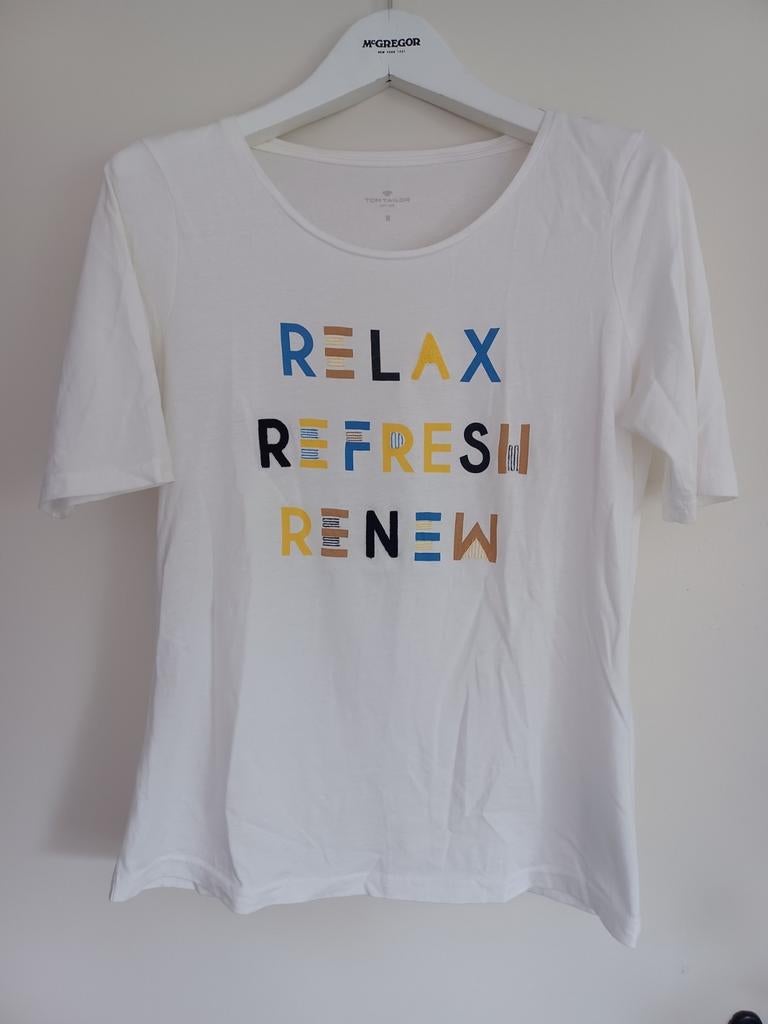 Tom Tailor offwhite shirt maat M - zgan, Kleding | Dames, Ophalen of Verzenden