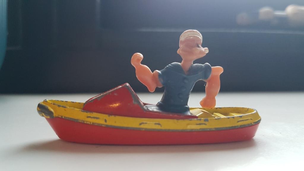 Popeye corgi in bootje, Ophalen of Verzenden, Kuifje, Beeldje of Figuurtje