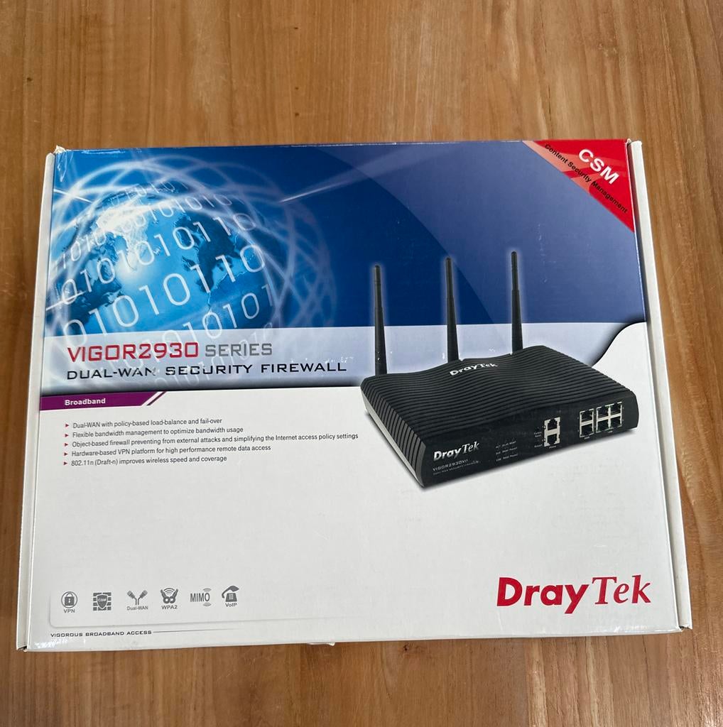 DrayTek Vigor 2930 Dual-WAN Security Firewall, Computers en Software, Routers en Modems, Gebruikt, Router, Ophalen of Verzenden