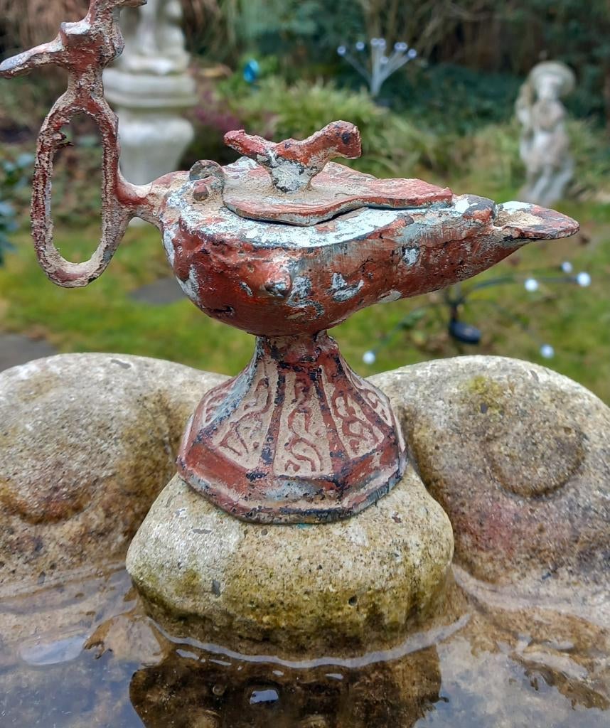 Oud olielampje van brons, Antiek en Kunst, Ophalen of Verzenden