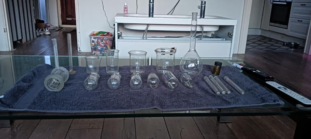 Diverse set laboratorium glaswerk, Ophalen of Verzenden