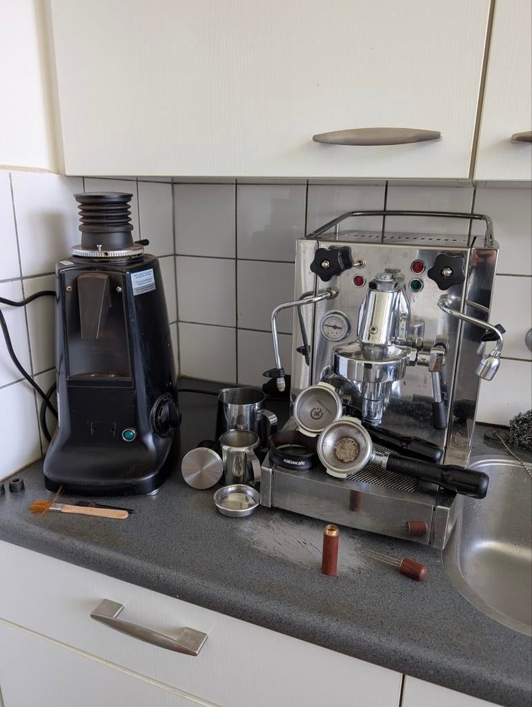 Isomac Millenium HX & Mazzer SJ single dose mod, Ophalen of Verzenden