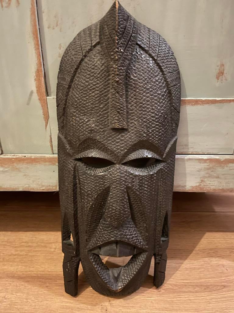 Masker hout Kenia Afrika houtsnijwerk, Antiek en Kunst, Kunst | Niet-Westerse kunst, Ophalen of Verzenden