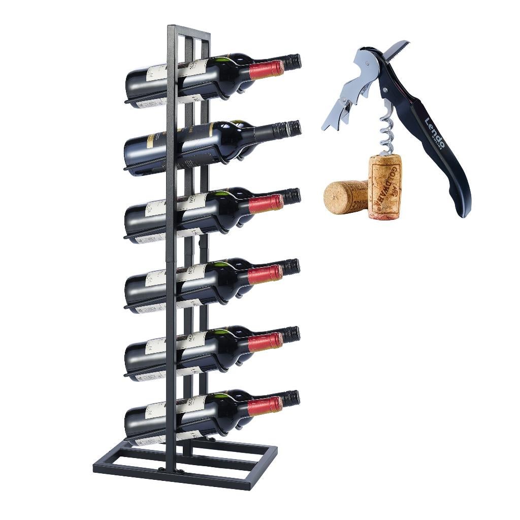 Wijnrek | Flessenrek | Wijnopslag 12 flessen | 31x21x84cm, Info@lendo-online.eu, Metaal, 5 tot 15 flessen, 50 tot 75 cm