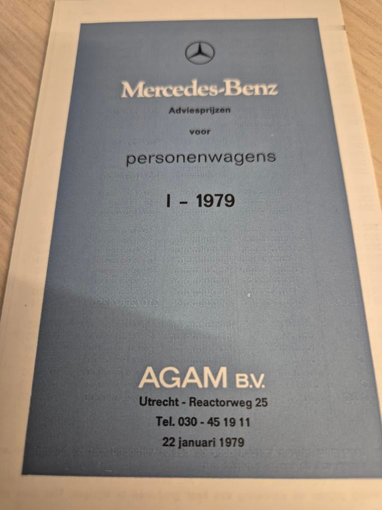 1979 Nederlands Mercedes w123 200 300 prijslijst 450SLC 5,0, Ophalen of Verzenden, Zo goed als nieuw, Mercedes