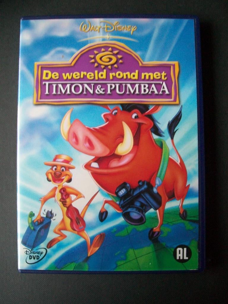  Walt Disney De Wereld Rond met Timon & Pumbaa in nieuwstaat, Tekenfilm, Verzenden, Zo goed als nieuw, Alle leeftijden