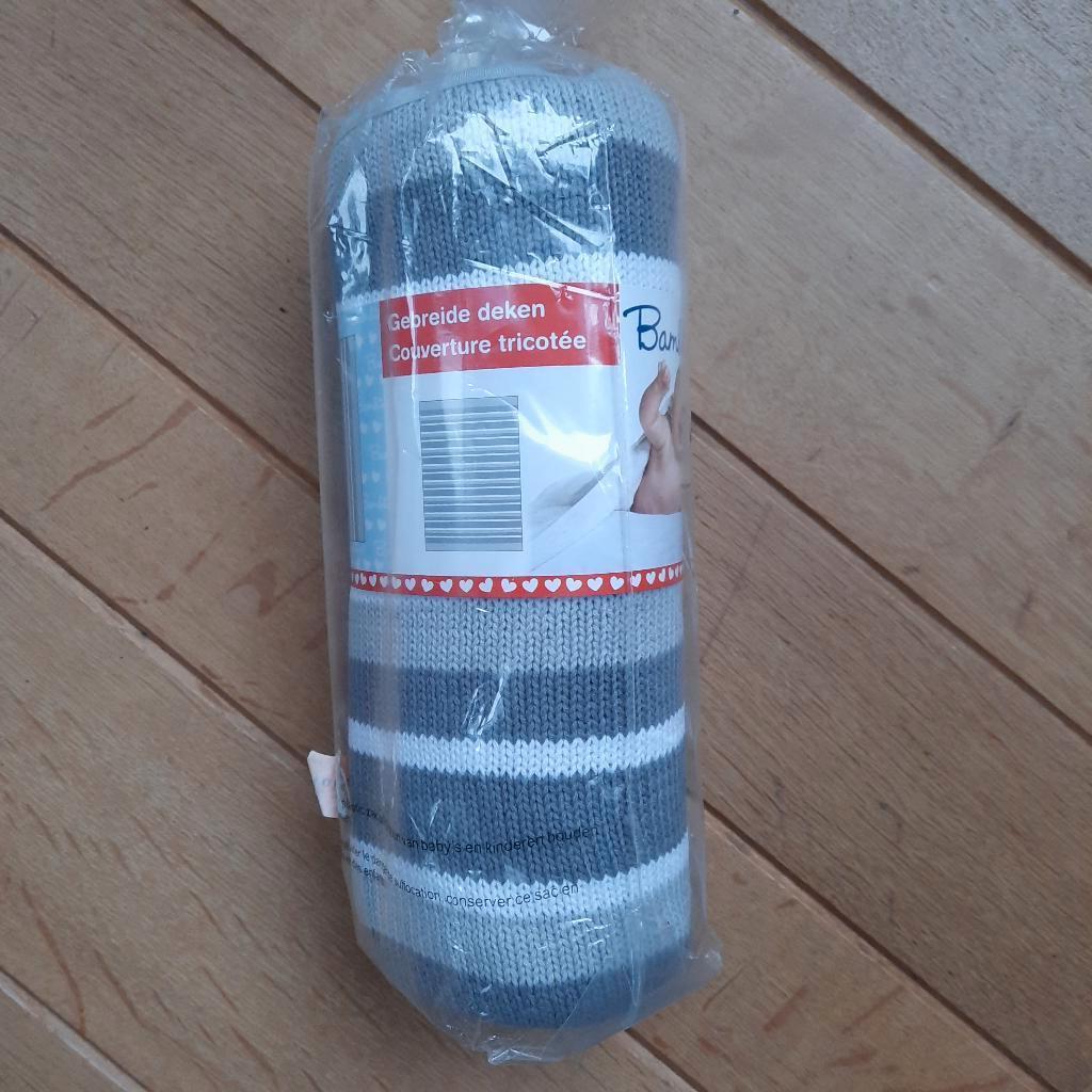 Bambino gebreide baby deken - grijs - nieuw -, Ophalen of Verzenden, Nieuw, 100 cm of meer, Deken